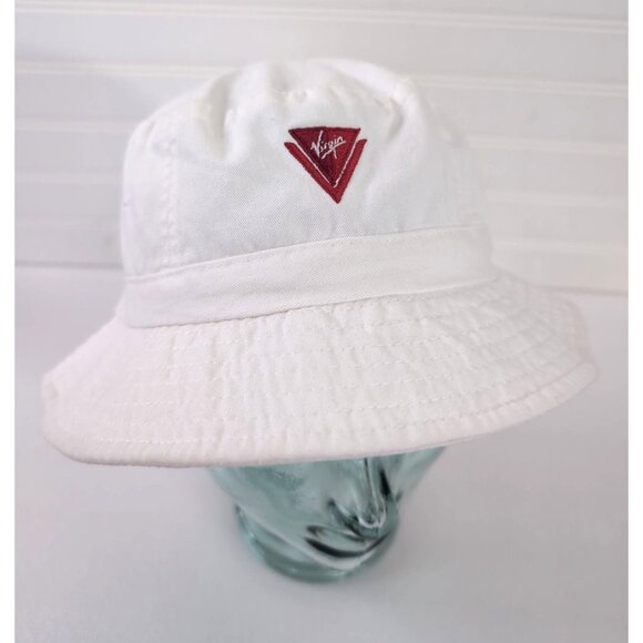 Virgin Voyages Bucket Hat M/L White Logo Cotton Cruise Vacation Beach - Picture 1 of 9